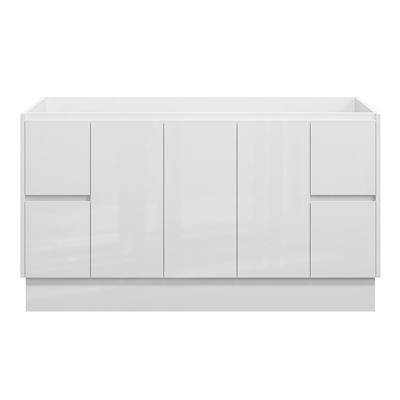 LYRA Floor Mount Vanity 1500mm Gloss White, front view