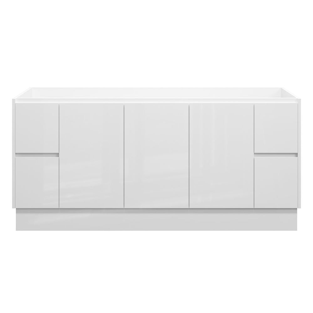 LYRA Floor Mount Vanity 1800mm Gloss White, front view