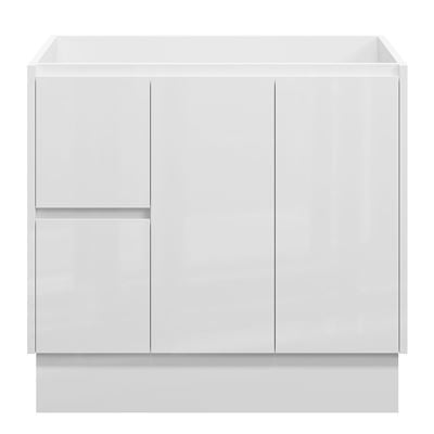 LYRA Floor Mount Vanity 900mm Gloss White, front view