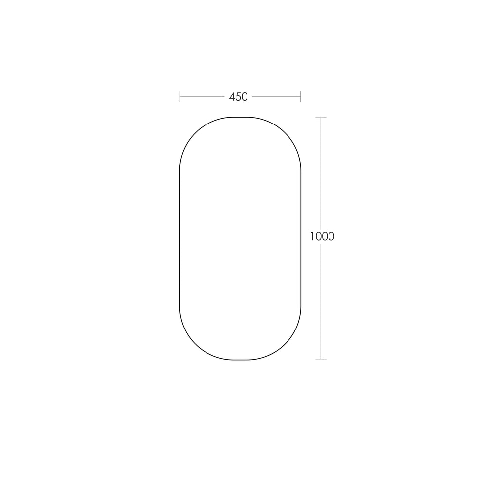 REFLEKTA Oval Pencil Edge Mirror 450x1000mm