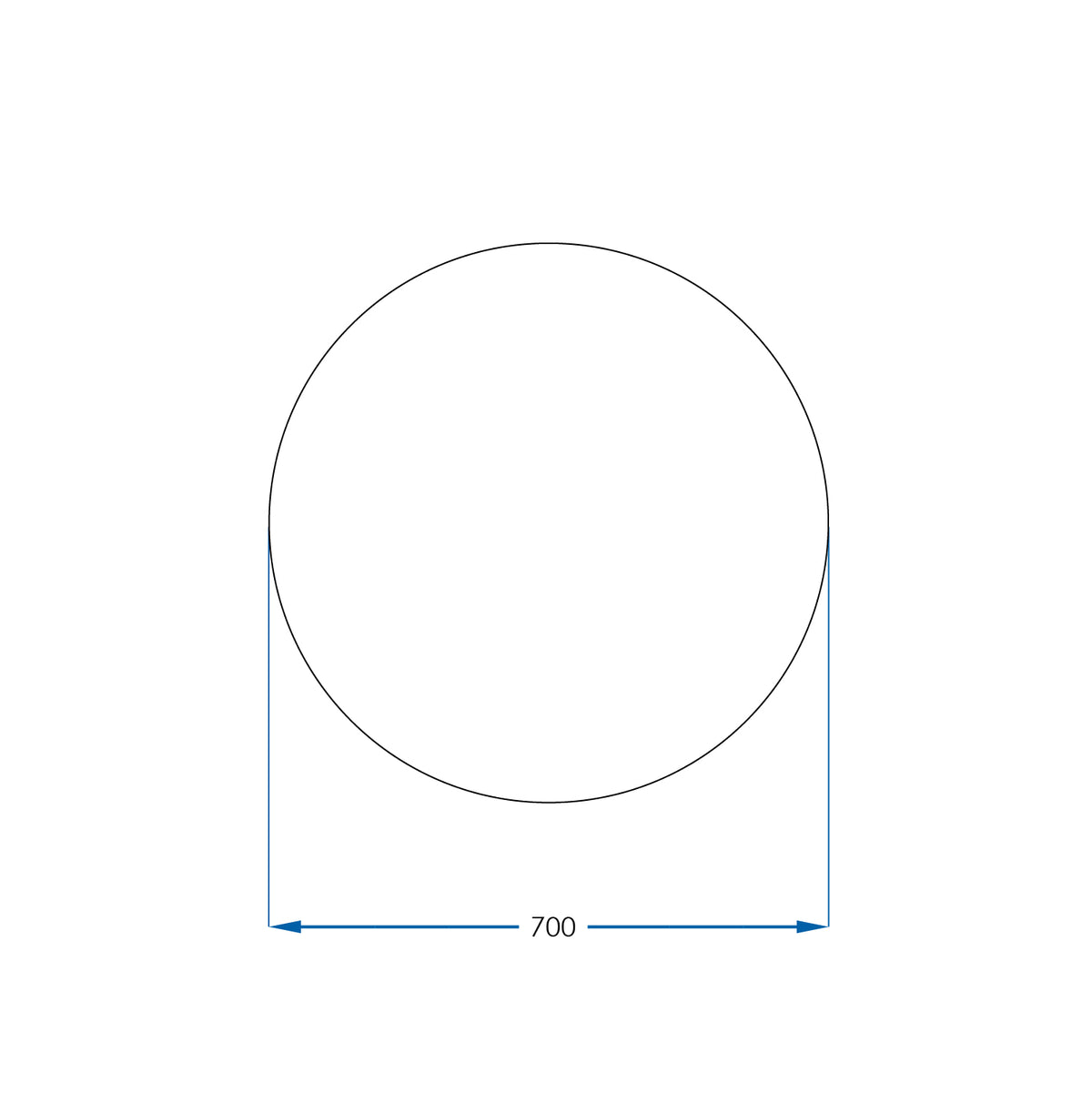 REFLEKTA Round Pencil Edge Mirror 700mm