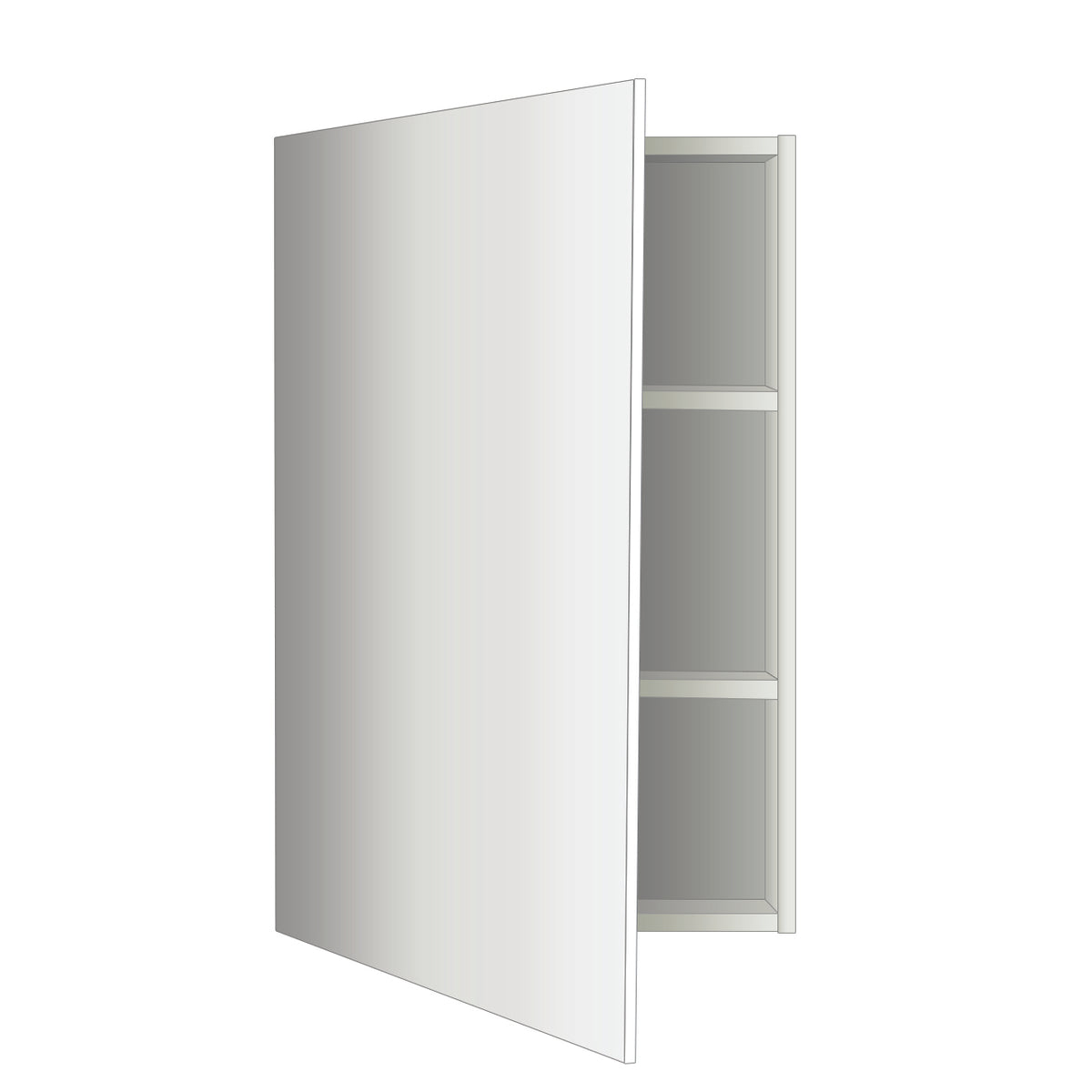 OSCA Tall Mirror Cabinet Pencilled Edge White 600mm, front view