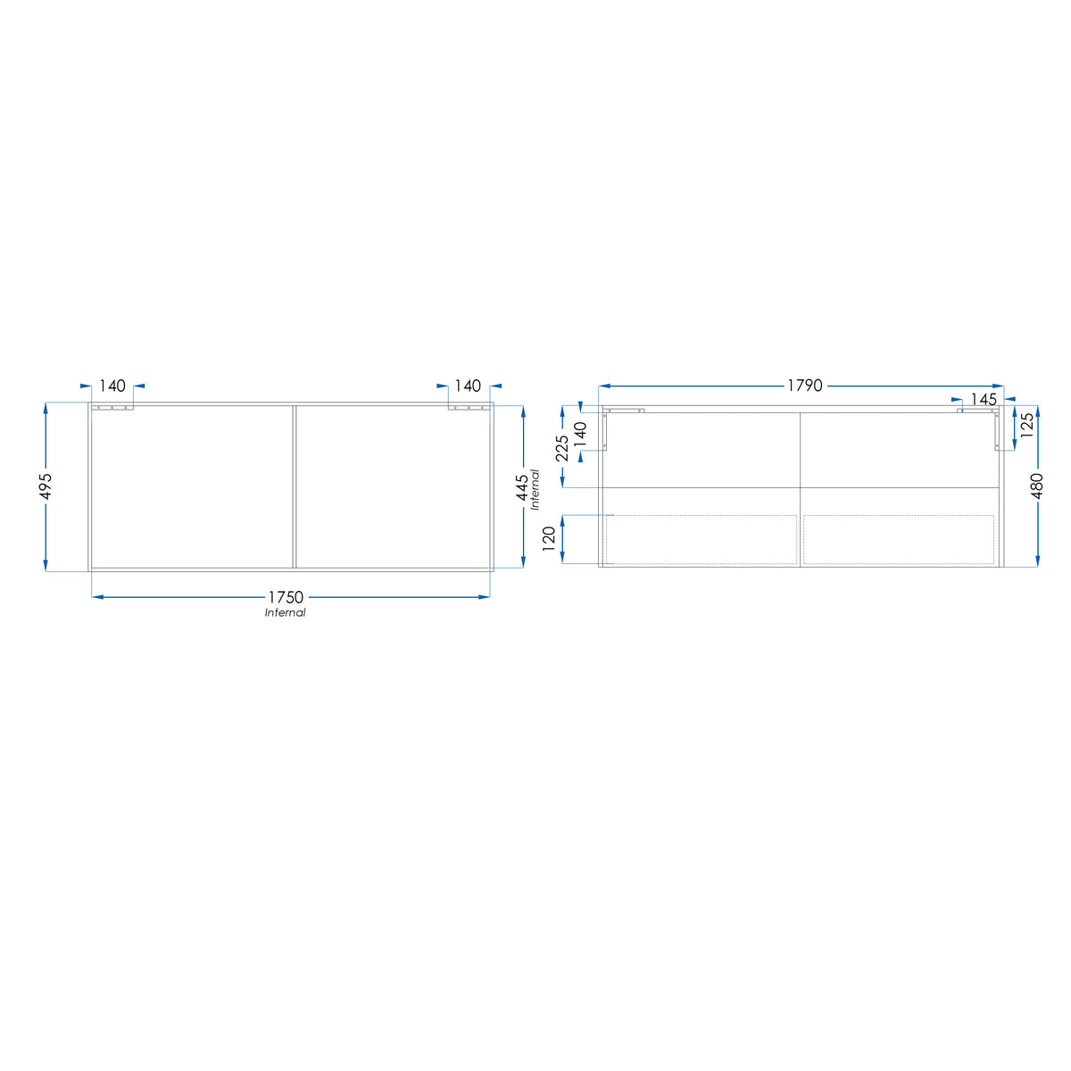 PHOENIX Wall Hung Vanity 1800mm Gloss White
