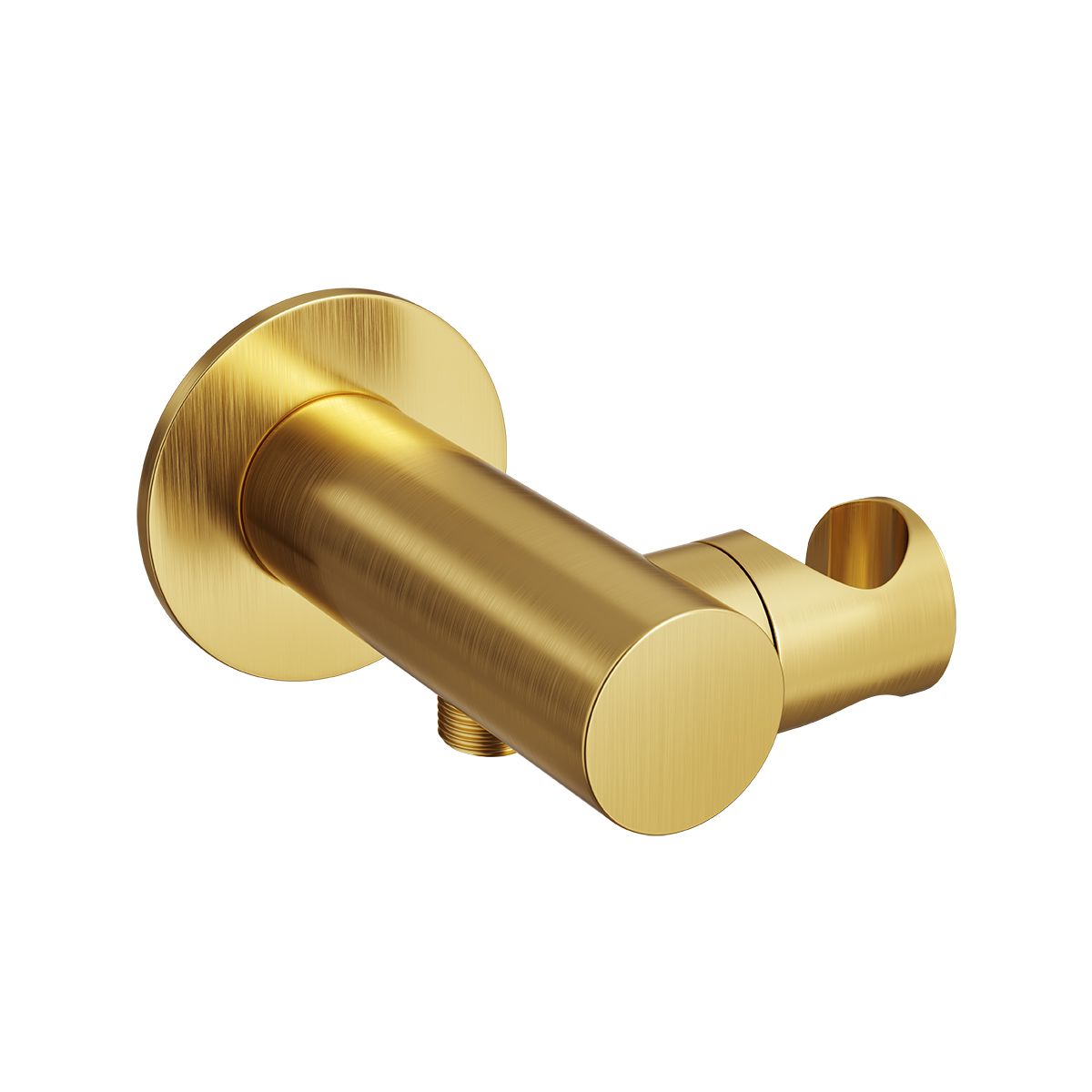 SPIN Shower Elbow with Hand Shower Bracket Brushed Brass