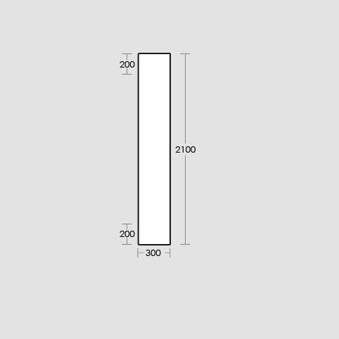 Frameless Glass Panel 300x2100x10mm
