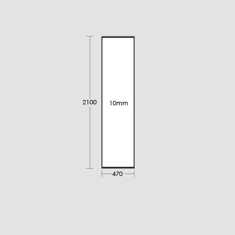 Frameless Glass Panel 470x2100x10mm