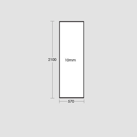 Frameless Glass Panel 570x2100x10mm