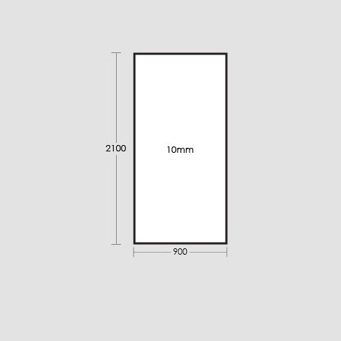 Frameless Glass Panel 900x2100x10mm
