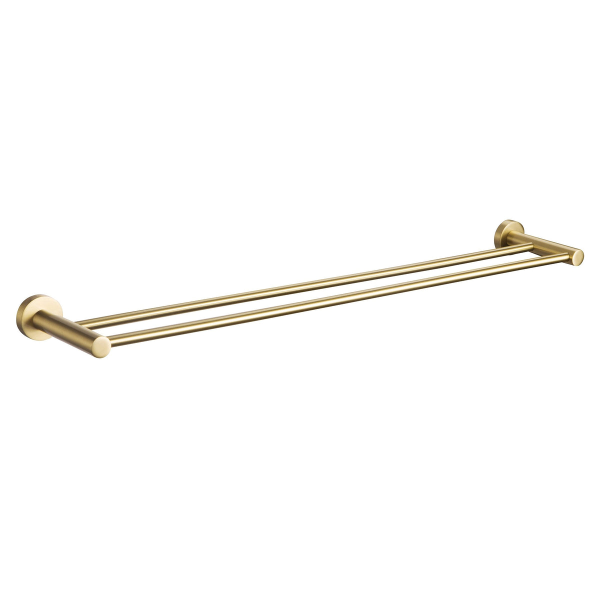 SPIN Double Towel Rail Brushed Brass 750mm