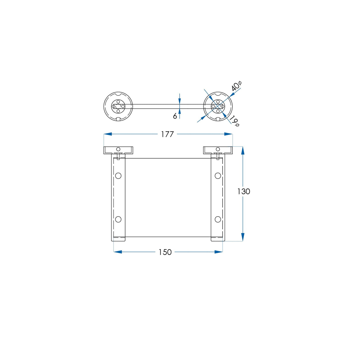 SPIN Glass Shelf Chrome 150mm