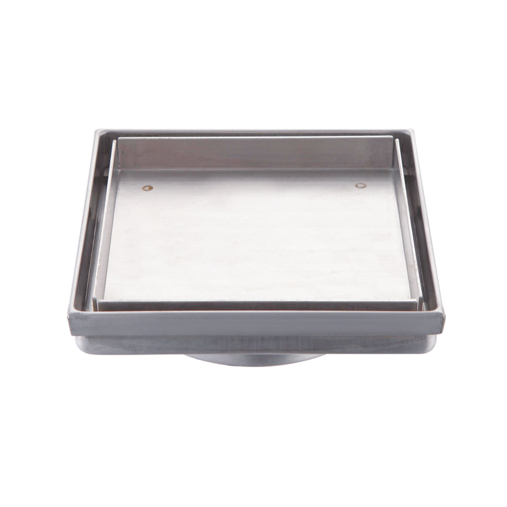 LIDO Square Tile Grate 130mm with DN80 Outlet