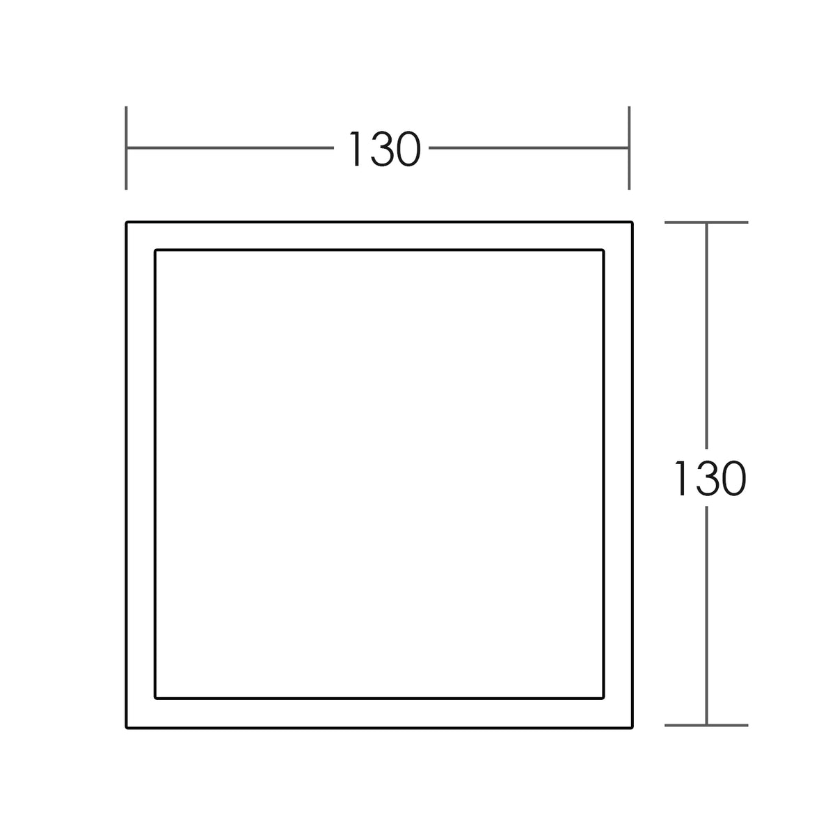LIDO Square Tile Grate 130mm with DN80 Outlet