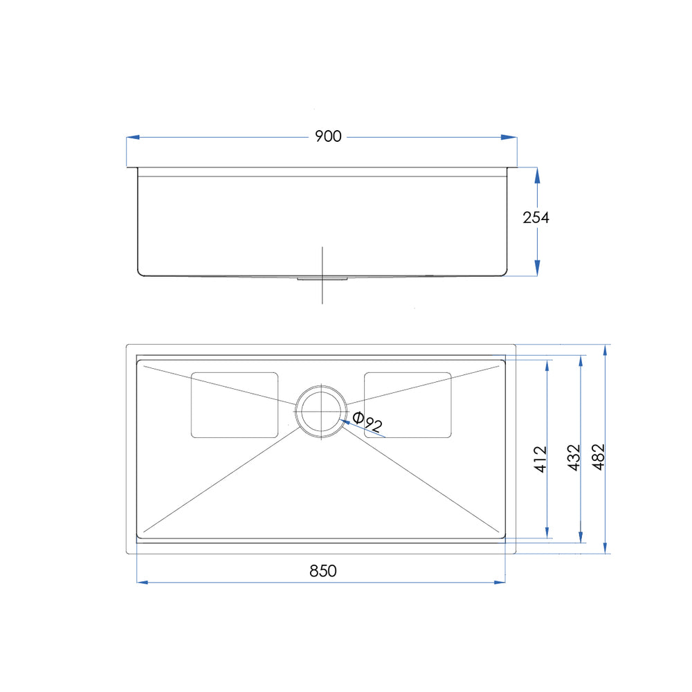 CUCINA Ultima Undermount Workstation Sink Package 900mm Satin