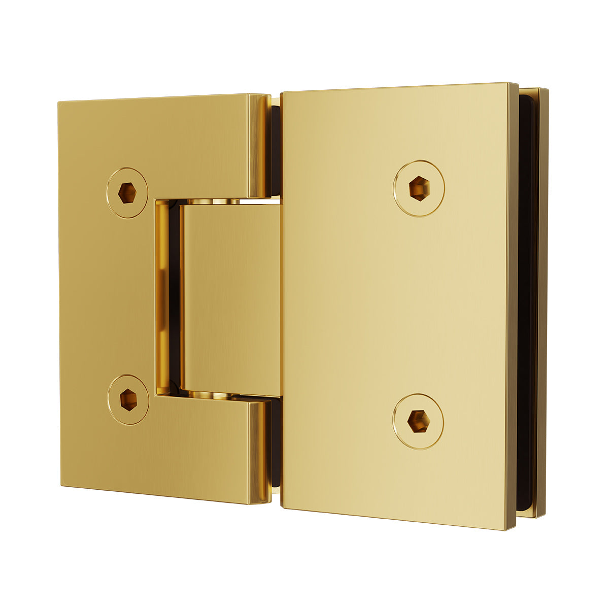 Frameless Shower Screen 900x900mm - 300mm Hinge Panel Brushed Brass