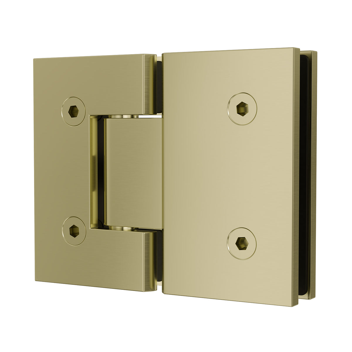 Frameless Shower Screen 1000x1000mm - 400mm Hinge Panel Brushed Champagne Gold