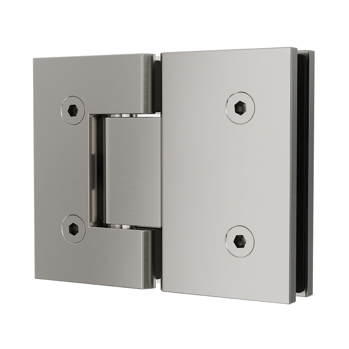 Frameless Shower Screen 900x900mm - 300mm Hinge Panel Brushed Nickel