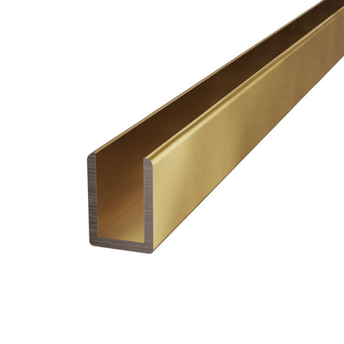 Aluminium U-Channel Brushed Brass 2100mm