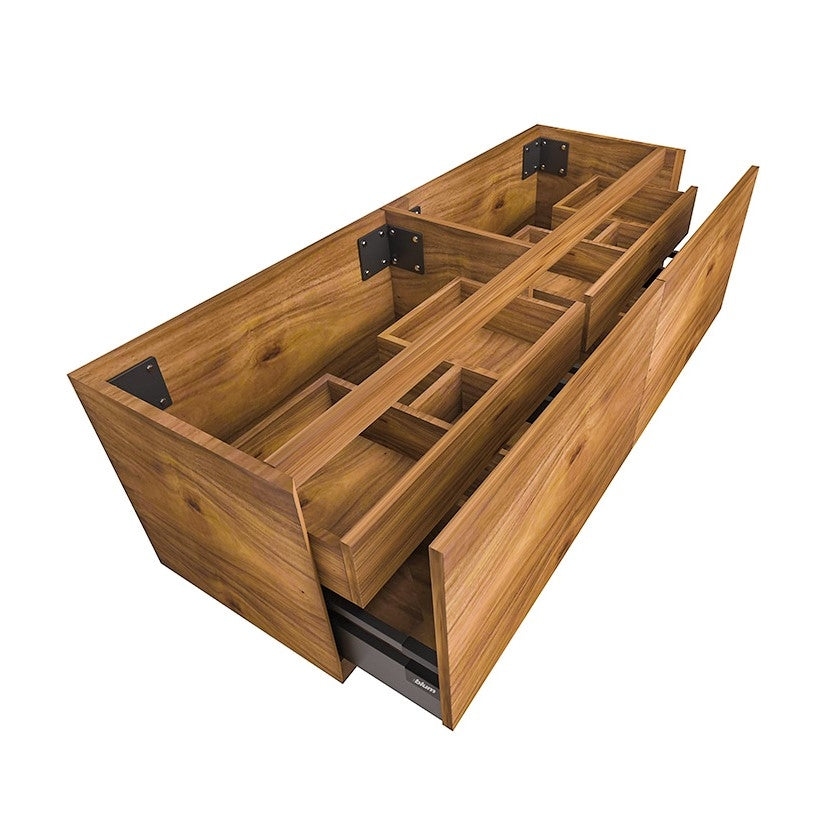 BARCLAY Wall Hung Vanity 1500mm Acacia Timber Veneer