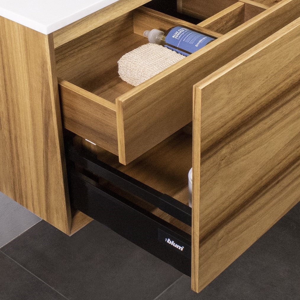 BARCLAY Wall Hung Vanity 750mm Acacia Timber Veneer