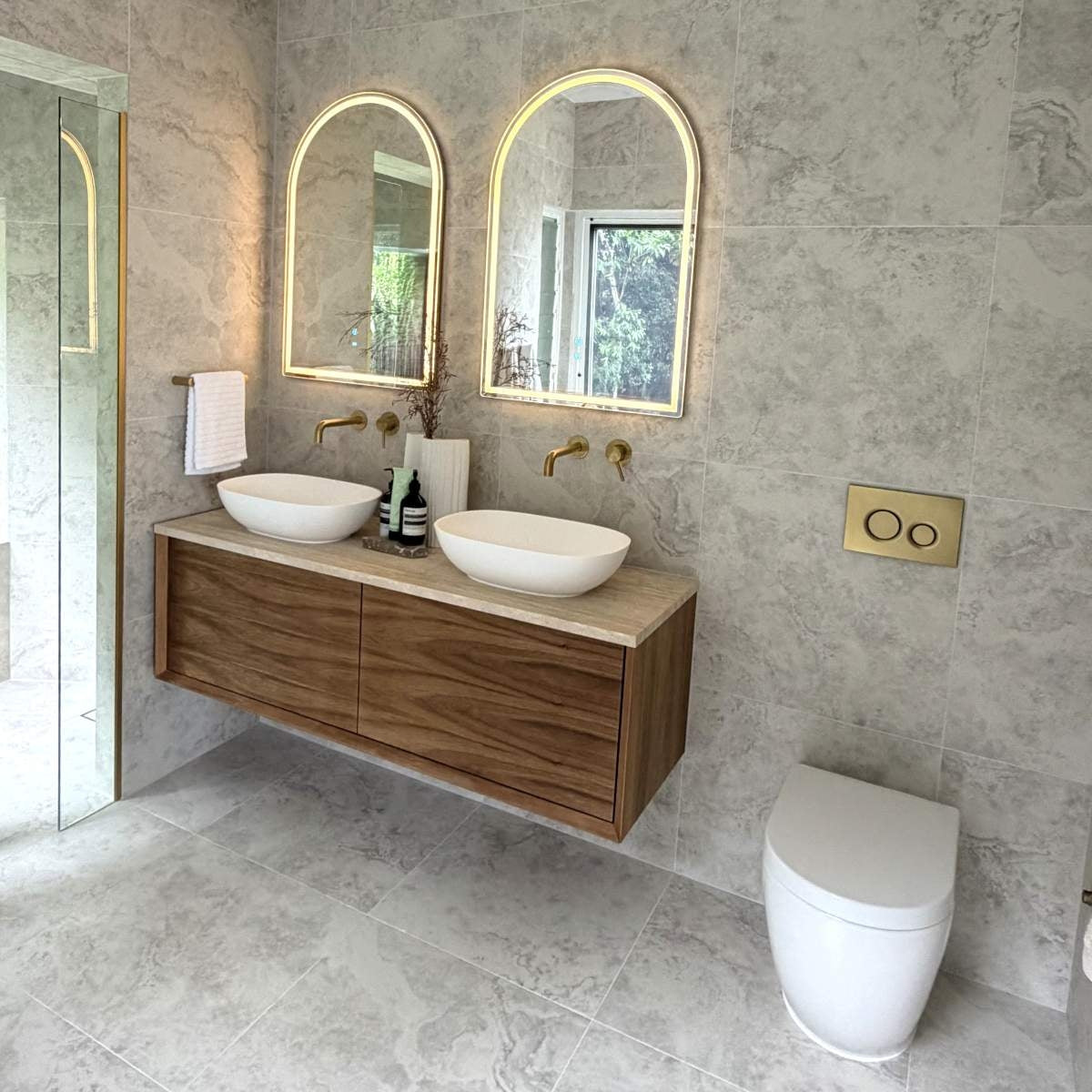 BARCLAY Wall Hung Vanity 1500mm Acacia Timber Veneer