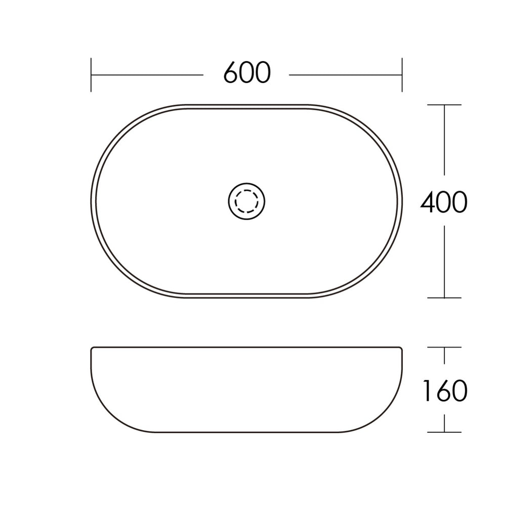 OMEGA Bench Mount Basin with Overflow Matte White