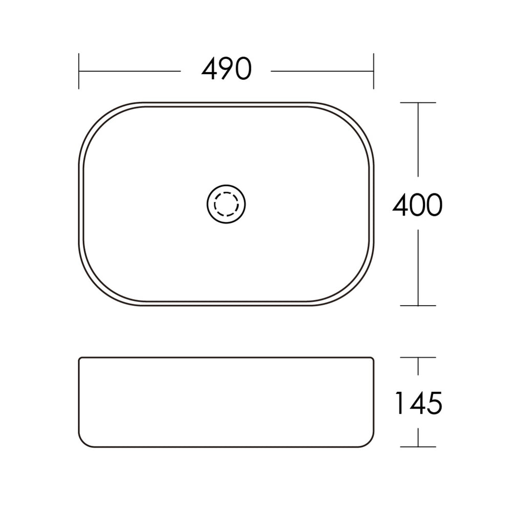 BYRON Bench Mount Basin with Overflow Matte White