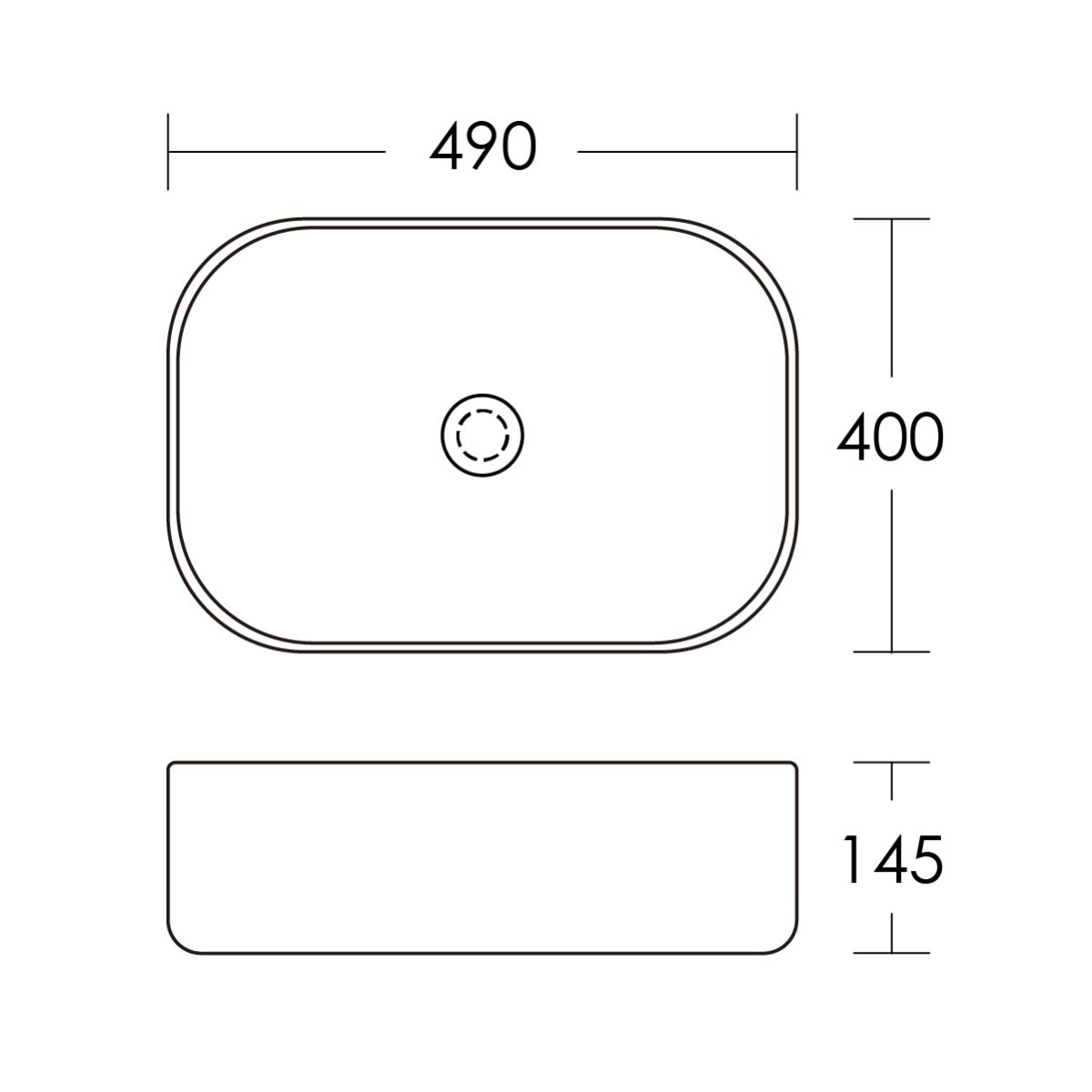 BYRON Bench Mount Basin with Overflow Matte White
