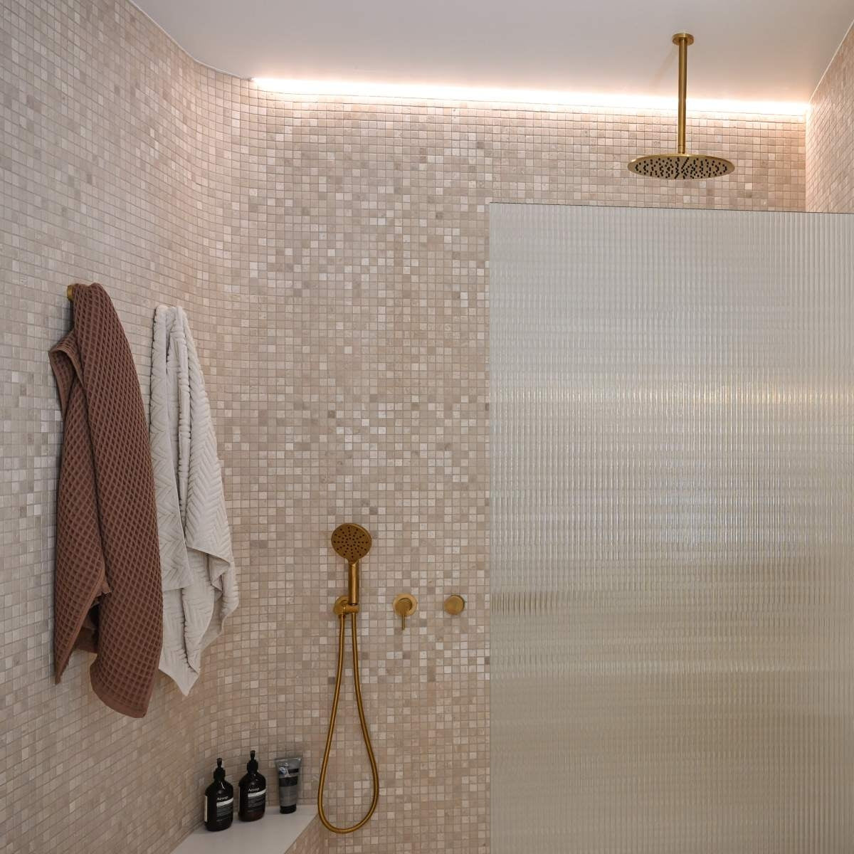 MONSOON Round Shower Head Brushed Brass 250mm