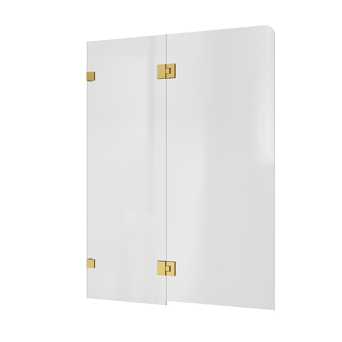 Bath Screen Kit – Fixed & Swing Double Panel 8mm Glass Swing Pivot Brushed Brass