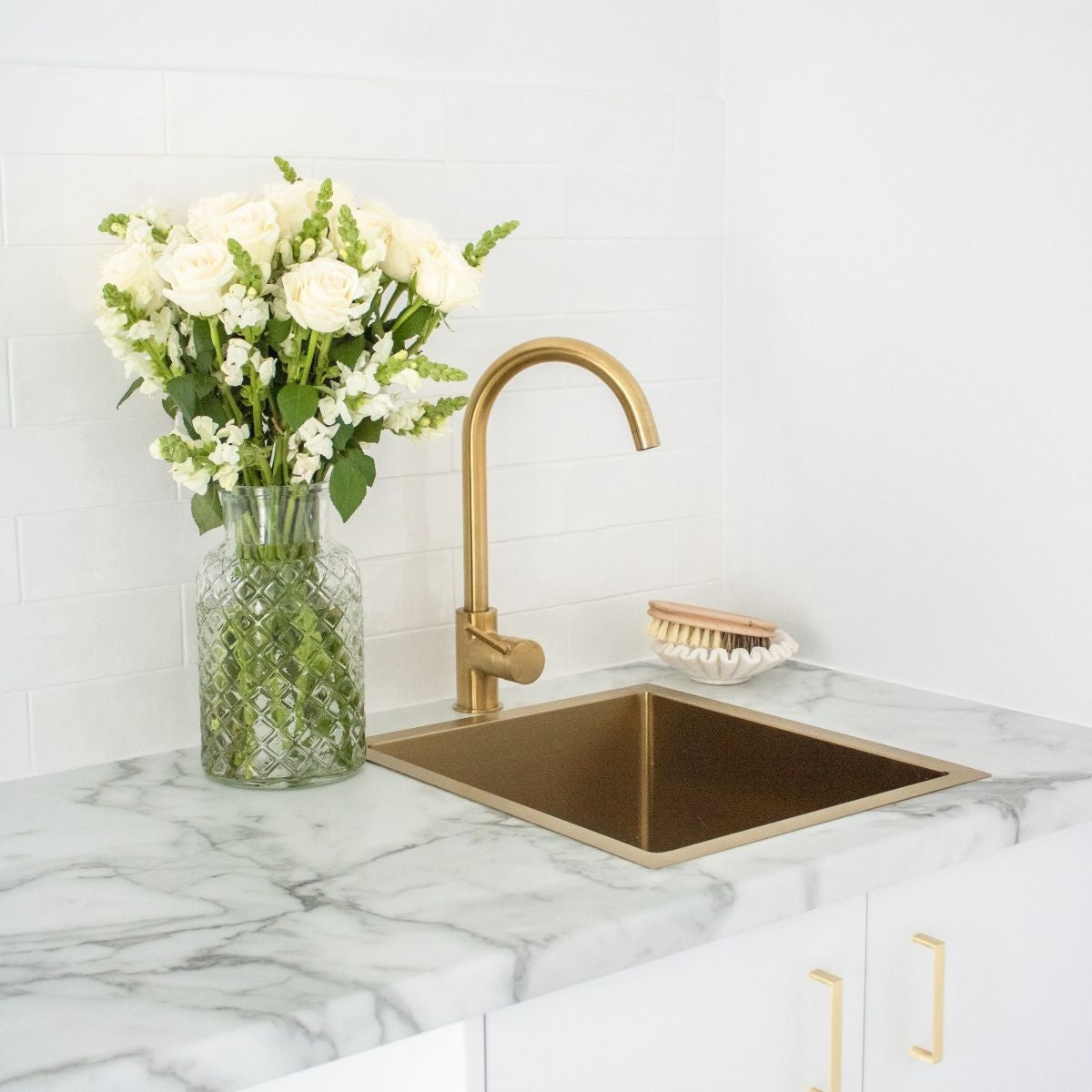 BURAZZO Inset / Undermount Embossed Single Bowl Sink 390mm Brushed Brass