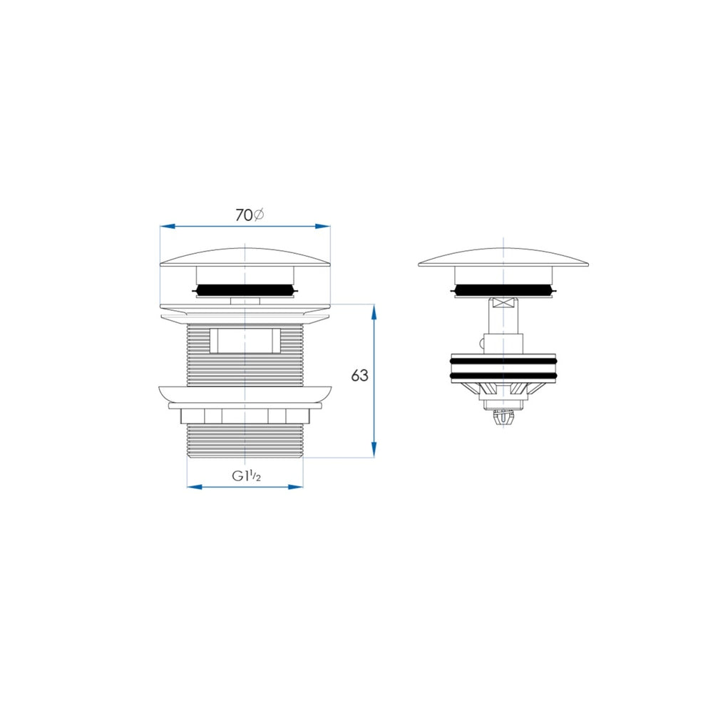 POP UP Pull Out Waste With Overflow Matte White