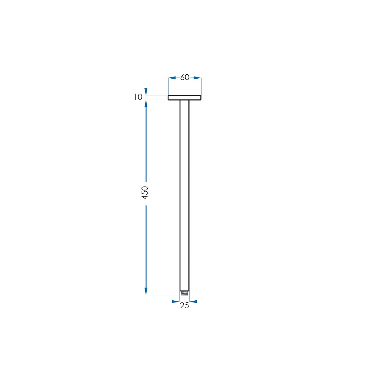 SPIN Ceiling Dropper Gunmetal 450mm