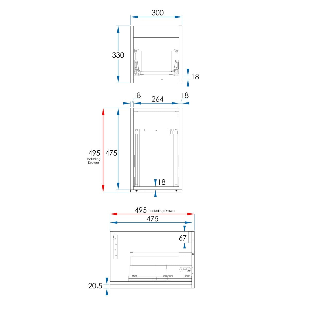BOSTON Wall Hung Vanity 300mm Matte White