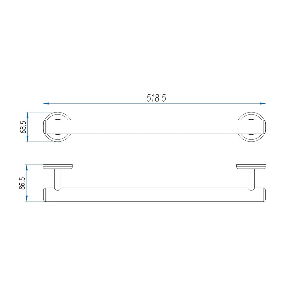 CARE ACCESS Grab Bar 450mm Polished Stainless Steel