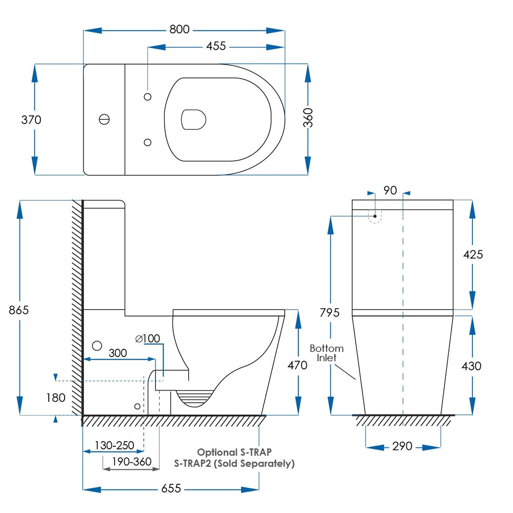 CARE ACCESS Rimless Wall Faced Toilet Suite