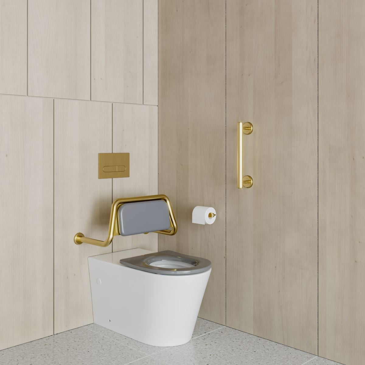 CARE ACCESS Toilet Backrest Brushed Brass