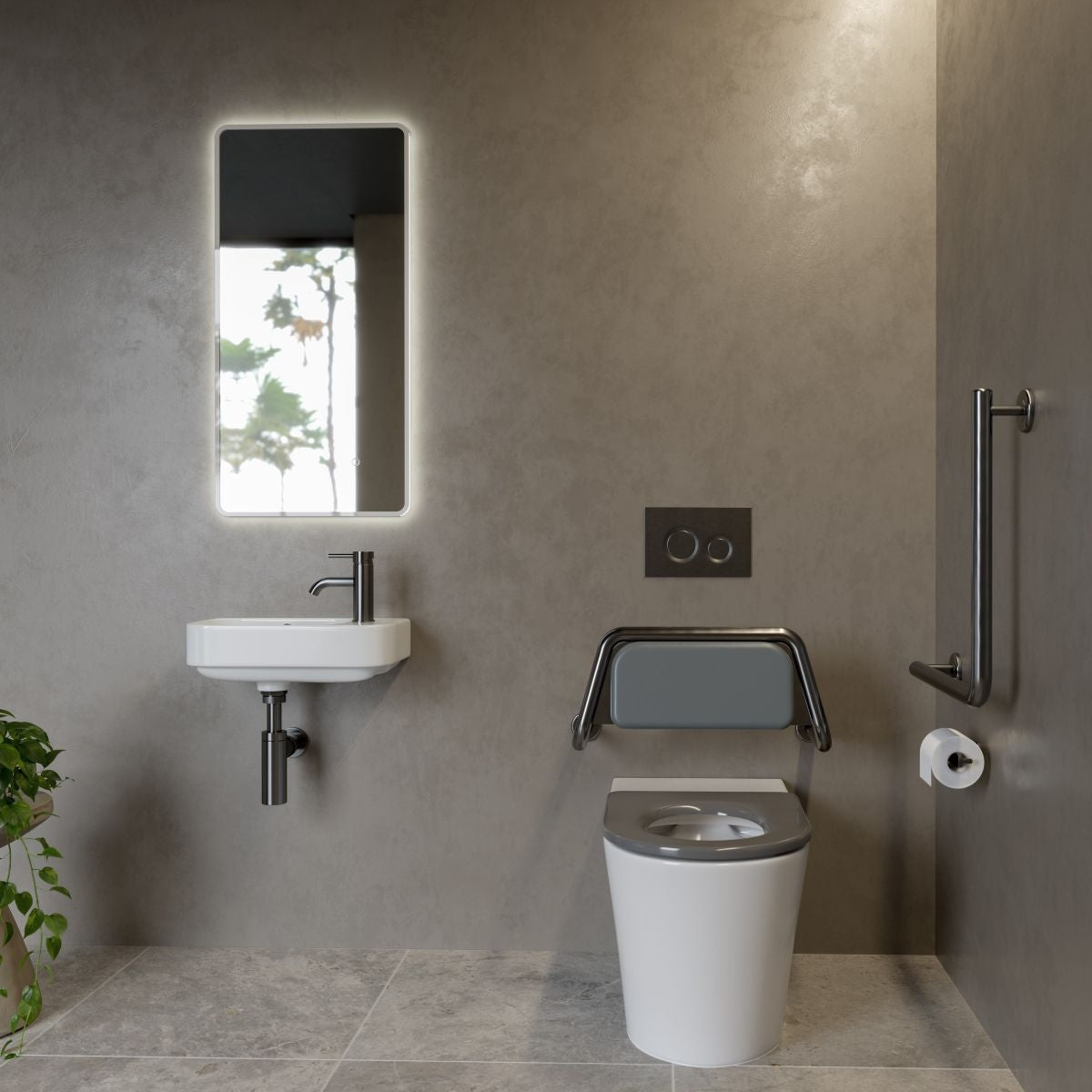 CARE ACCESS Toilet Backrest Gunmetal