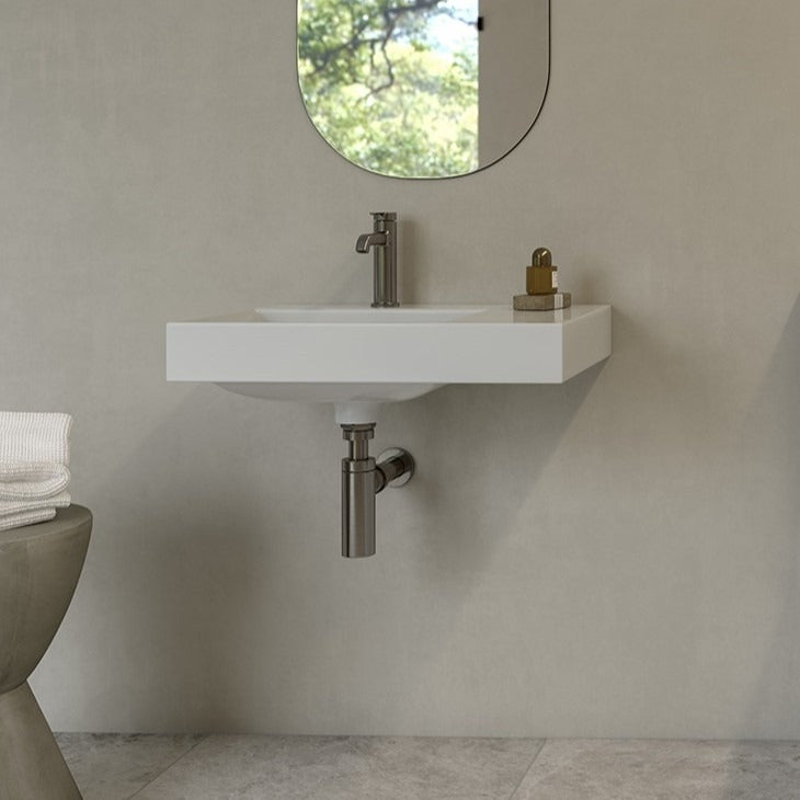 ESSENCE Wall Hung Basin (LHS) Gloss White