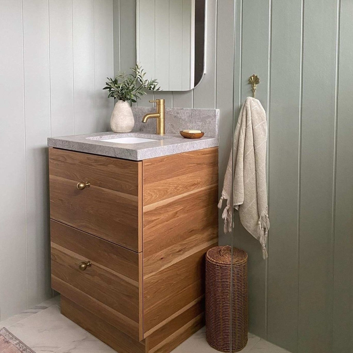 COMO Floor Mount Vanity 600mm Timber Laminate