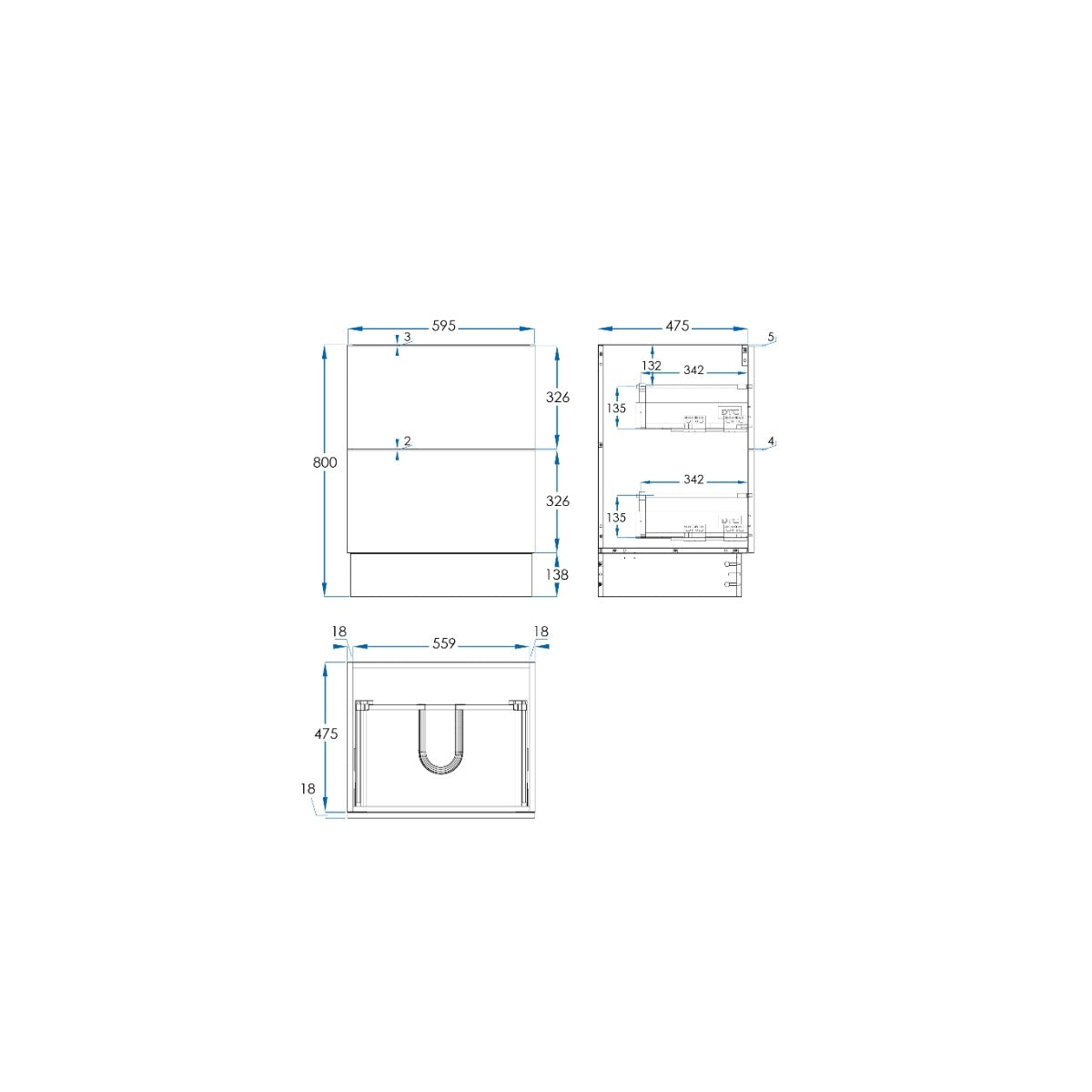 COMO Floor Mount Vanity 600mm Timber Laminate