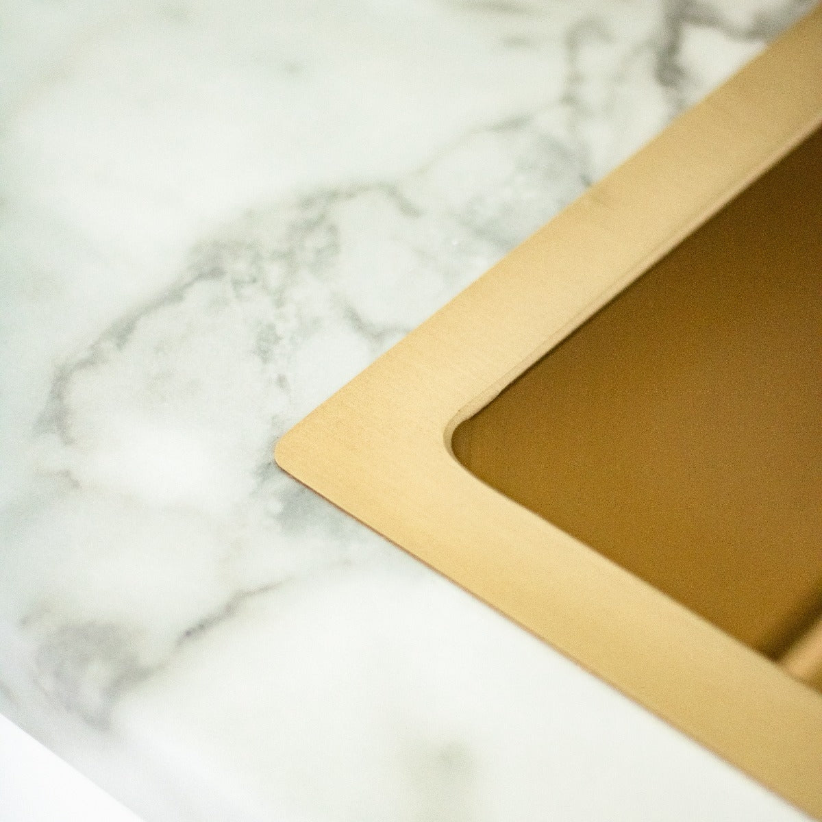 BURAZZO Inset / Undermount Embossed Double Bowl Sink 750mm Brushed Brass