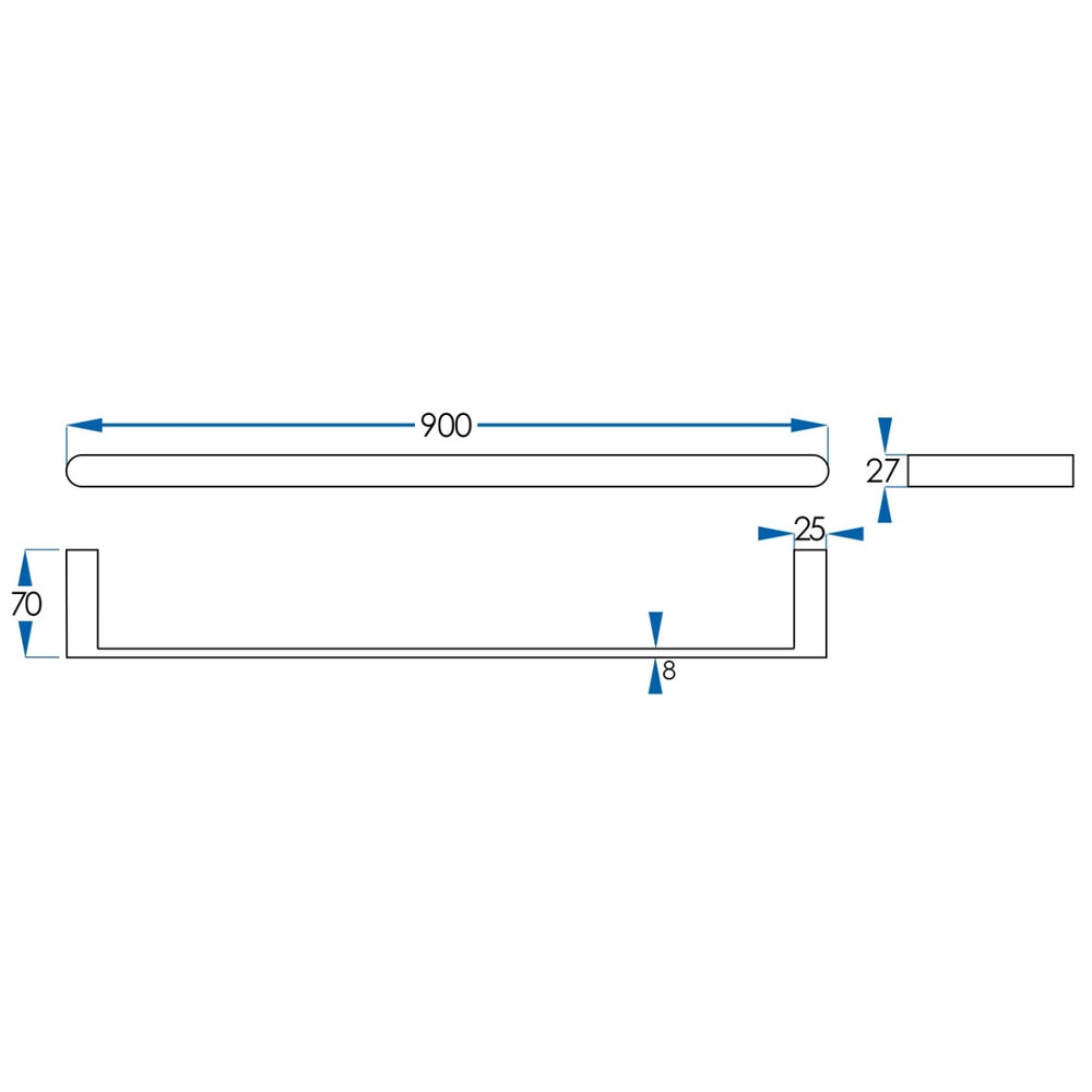 EDEN Single Towel Rail Titanium Bronze 900mm