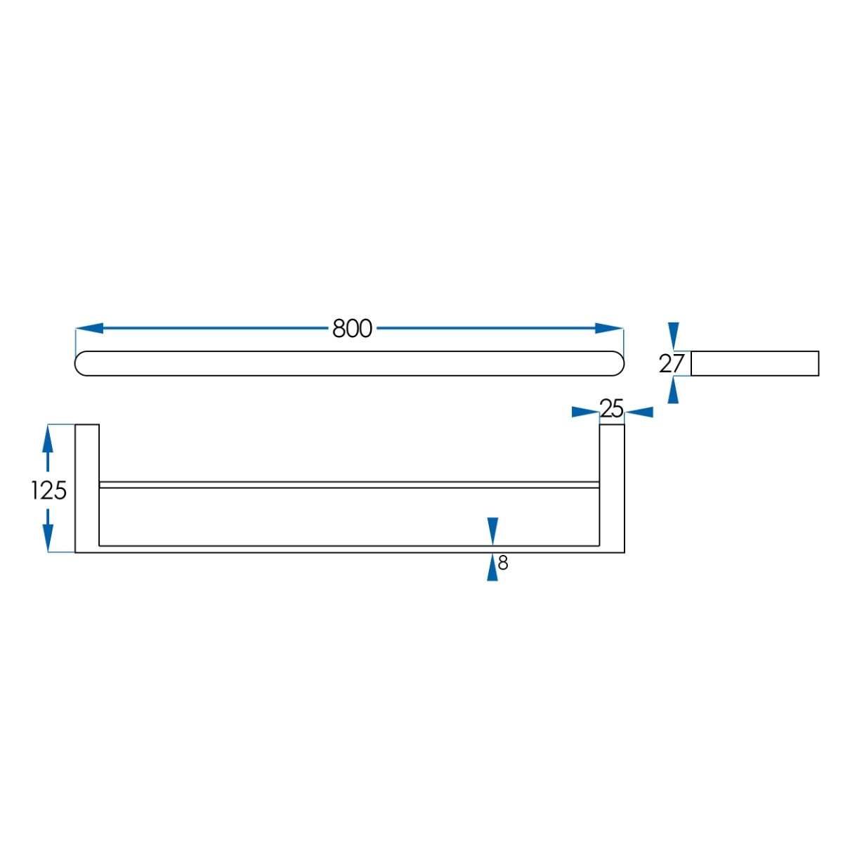 EDEN Double Towel Rail Titanium Bronze 800mm
