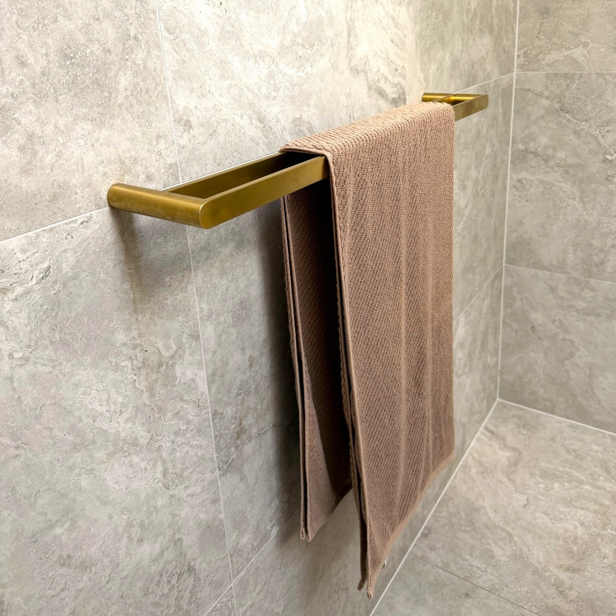 EDEN Double Towel Rail Brushed Brass 800mm