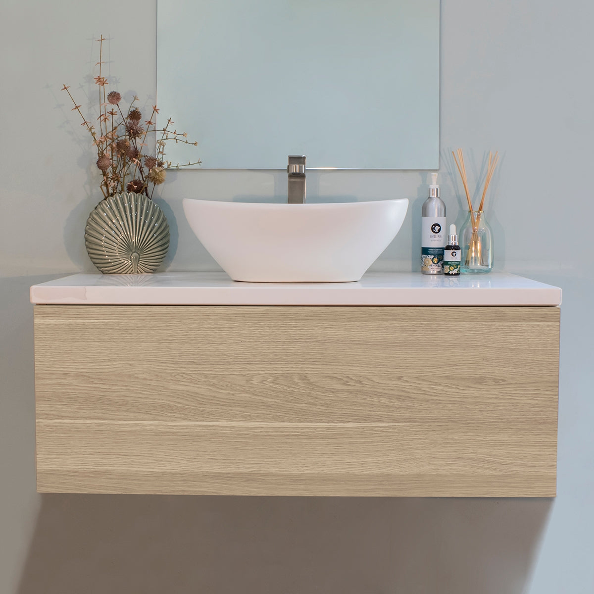EDEN Wall Hung Modular Vanity 900mm Oak Laminate