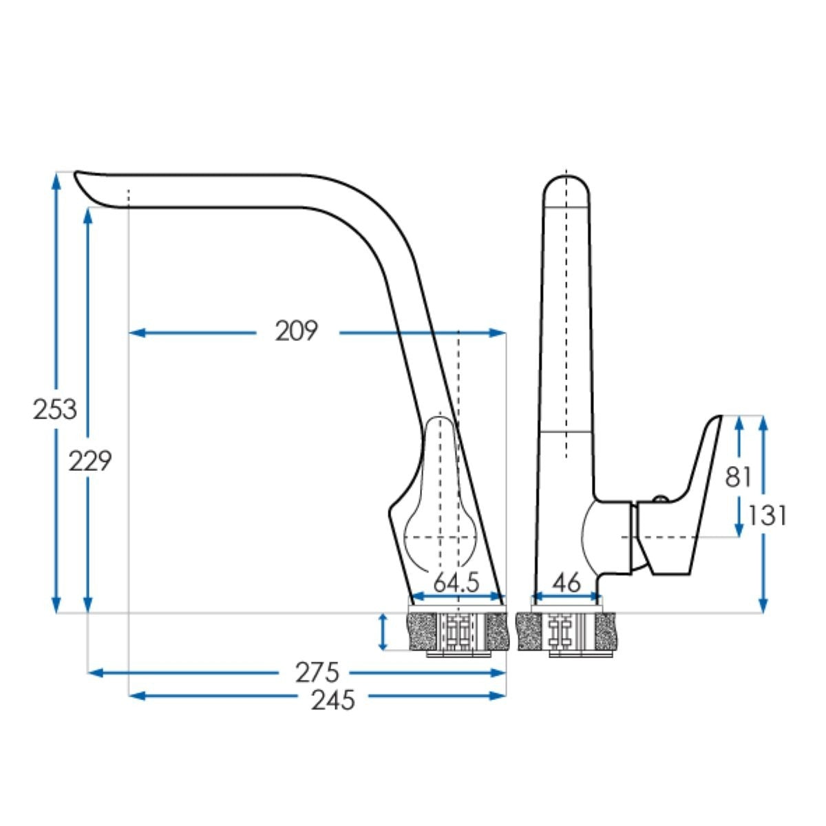 EDEN Sink Mixer Matte Black