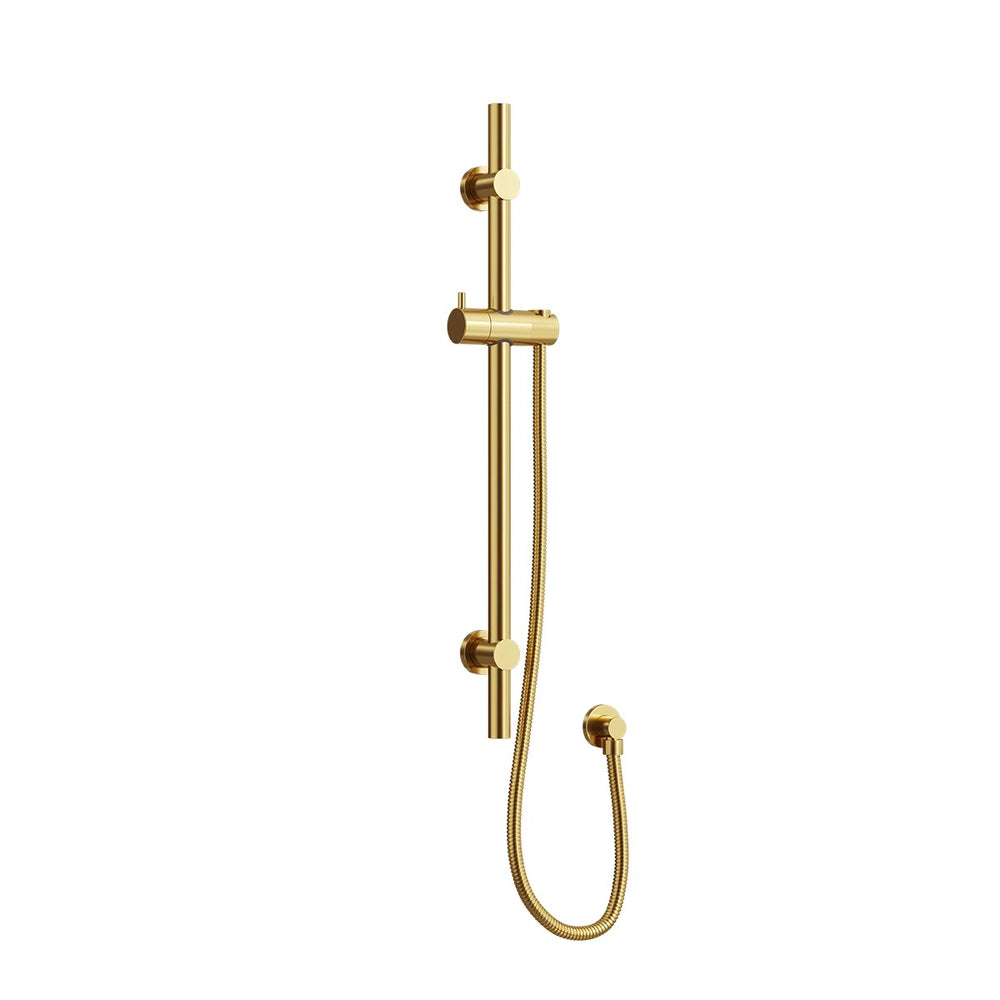 ELEMENTS Single Shower Rail with External Water Inlet Brushed Brass