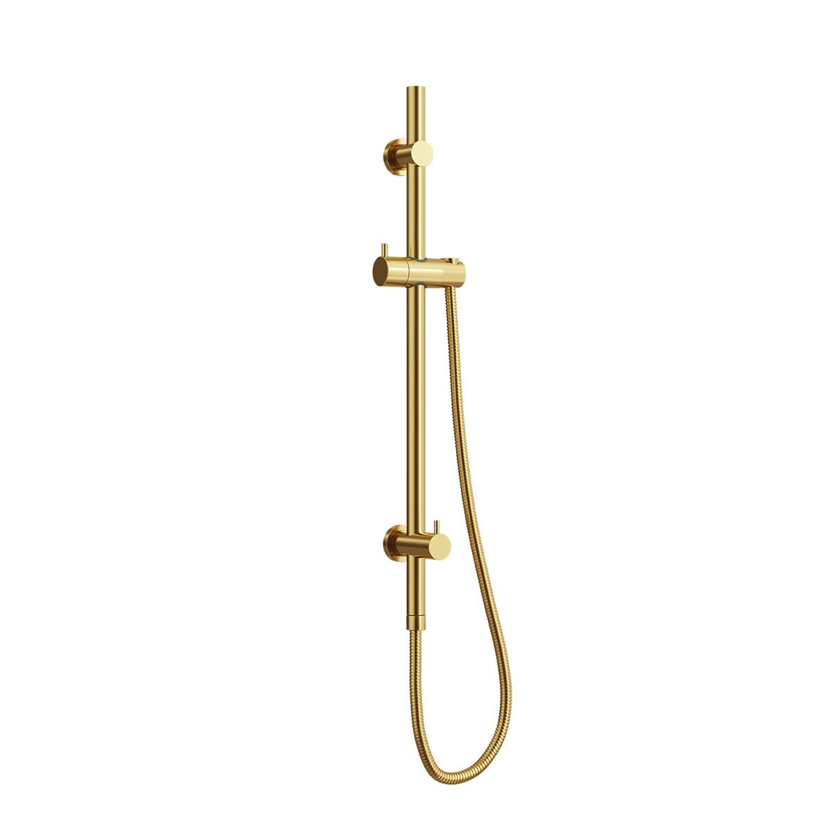 ELEMENTS Universal Water Inlet Shower Rail with Diverter Brushed Brass