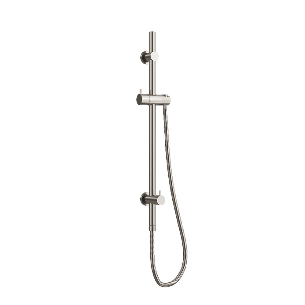 ELEMENTS Universal Water Inlet Shower Rail with Diverter Brushed Nickel