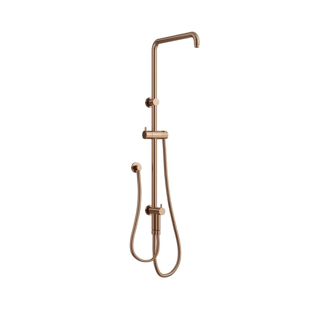 ELEMENTS Square Shower Rail with External Water Inlet Titanium Bronze
